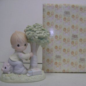 Precious Moment porcelain figurine 1994 "Moneys Not the Only Thing Worth Saving"